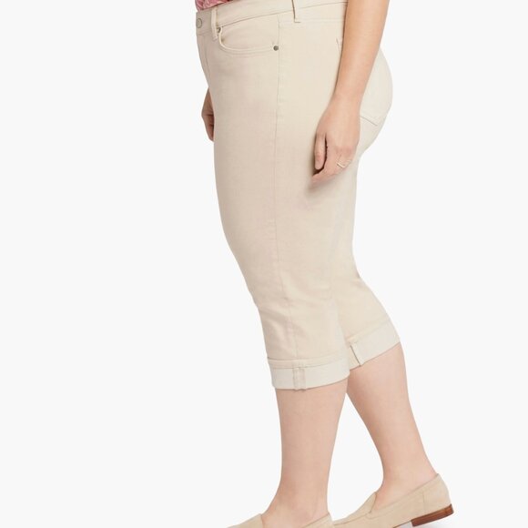 NWT NYDJ Marilyn Cool Embrace® Cuff Crop Straight Leg Jeans (Pearl Grey) 18W - Picture 5 of 12